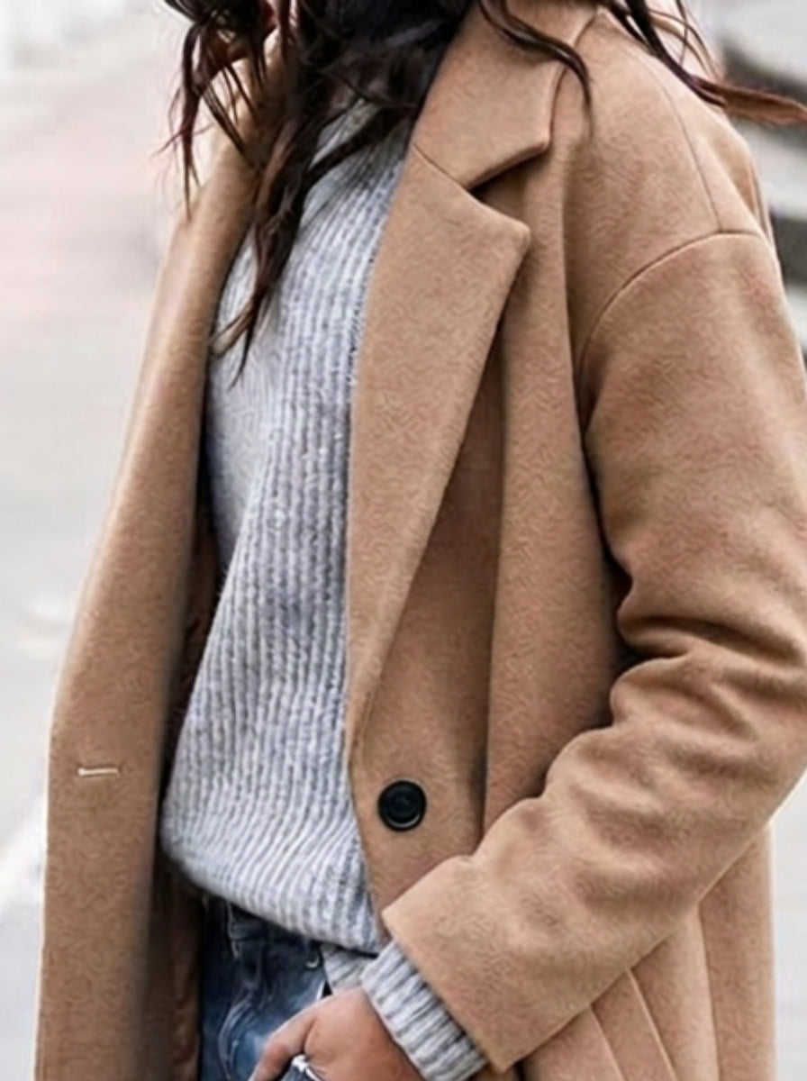 Sophie oversized longline wool look coat – image 2