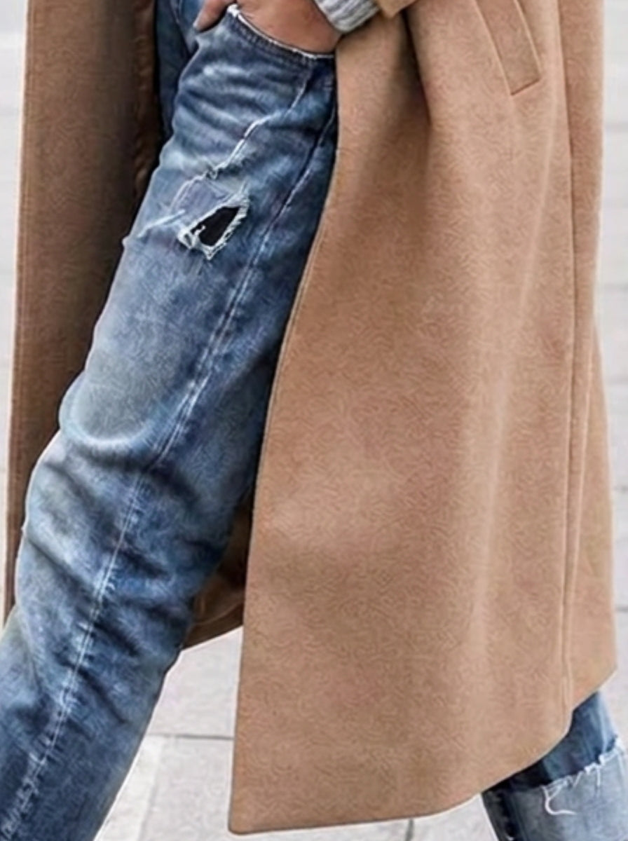 Sophie oversized longline wool look coat – image 3