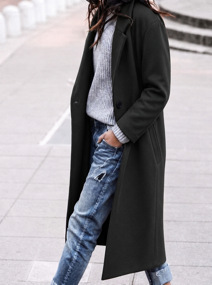 Sophie oversized longline wool look coat – image 4