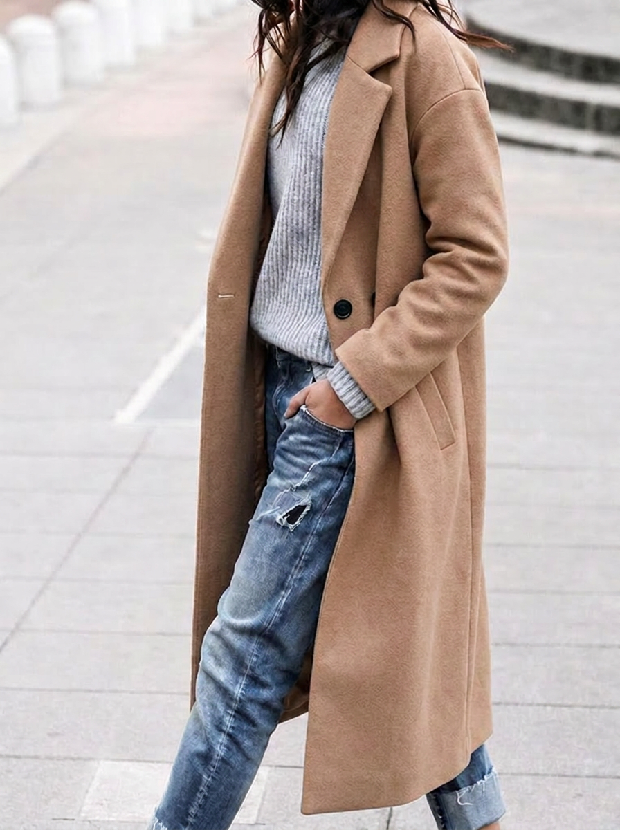 Sophie oversized longline wool look coat