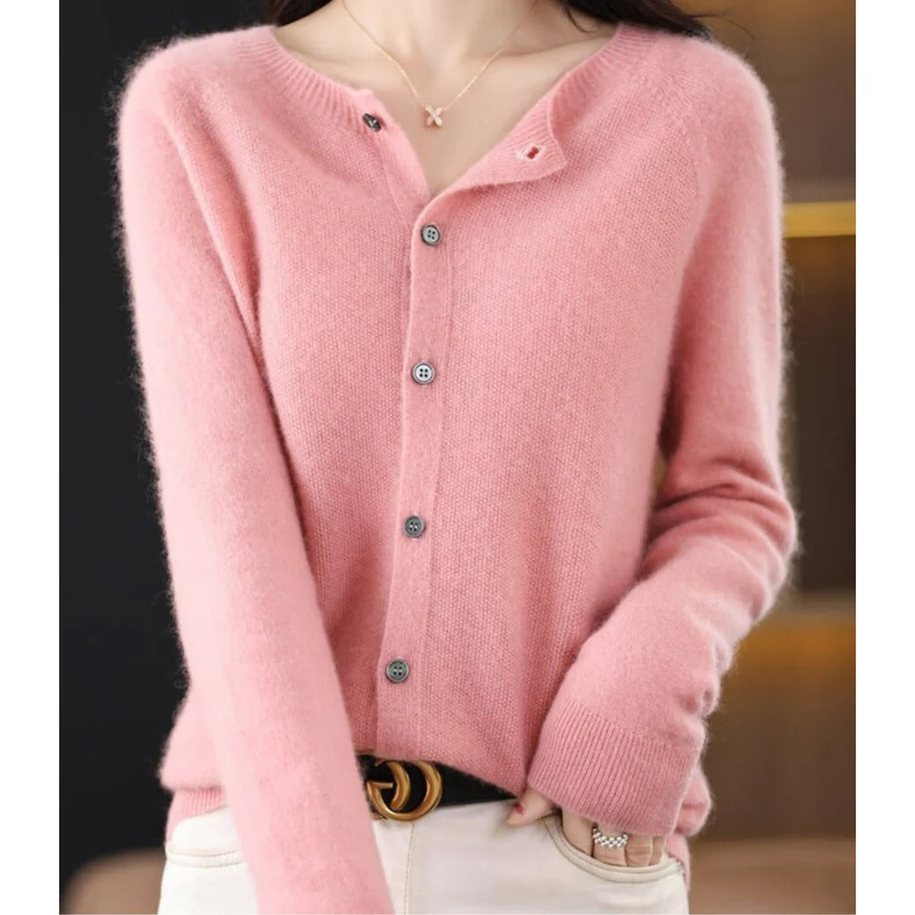 Brynn button front crew neck cardigan – image 2