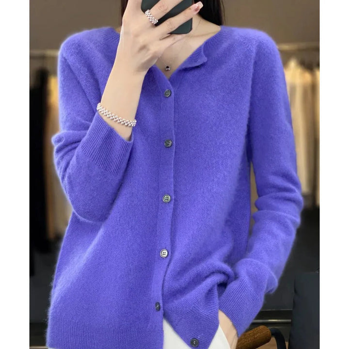 Brynn button front crew neck cardigan – image 3