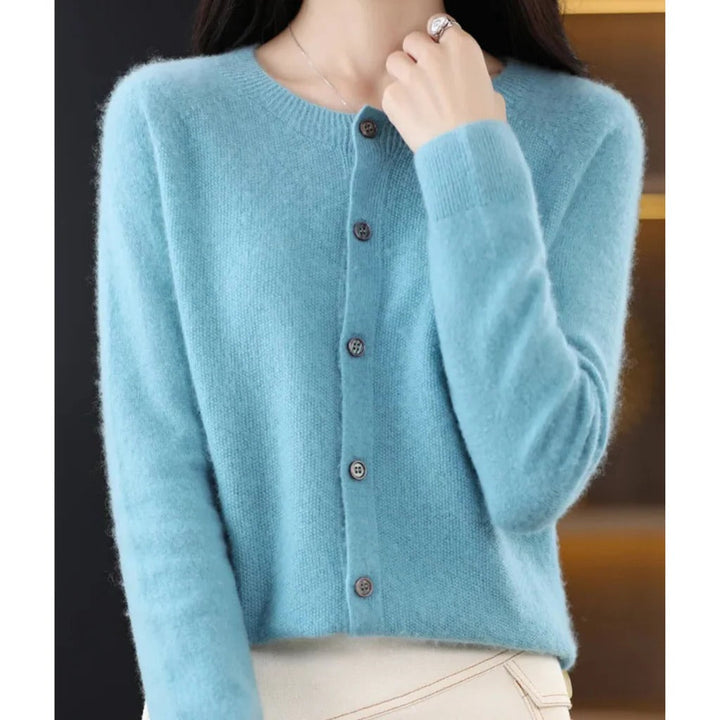 Brynn button front crew neck cardigan – image 4