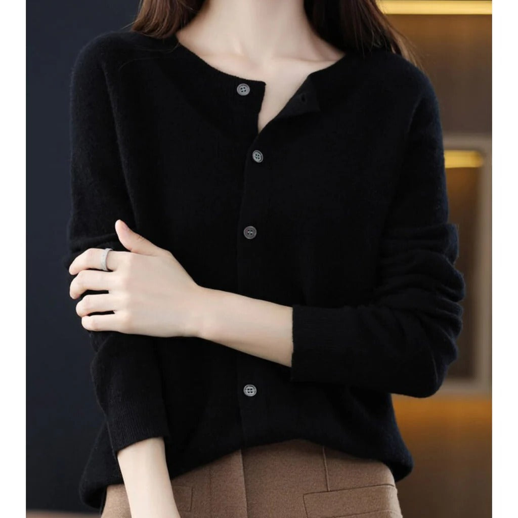 Brynn button front crew neck cardigan – image 6