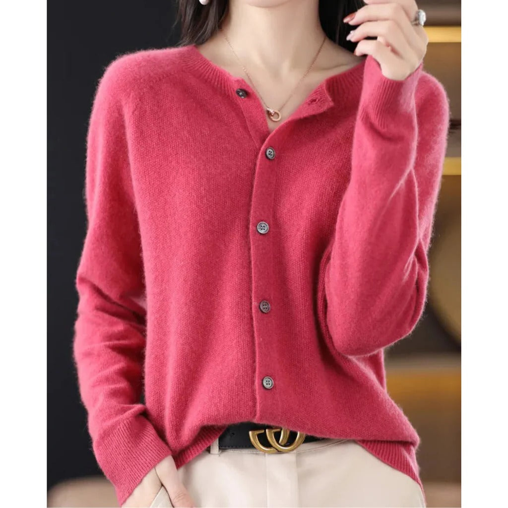Brynn button front crew neck cardigan