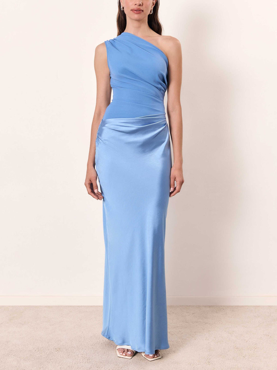 Elizabeth one shoulder satin maxi dress – image 9