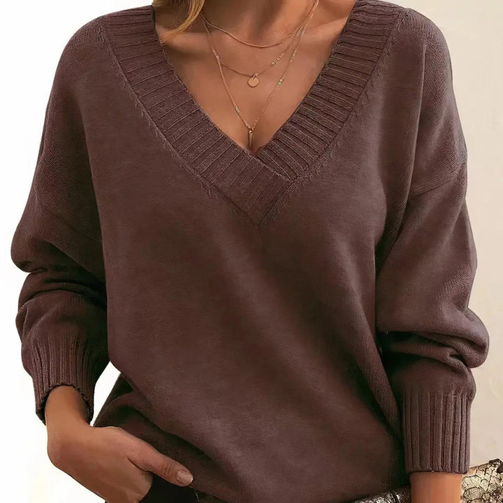 Lacey oversized V neck knit sweater – image 10