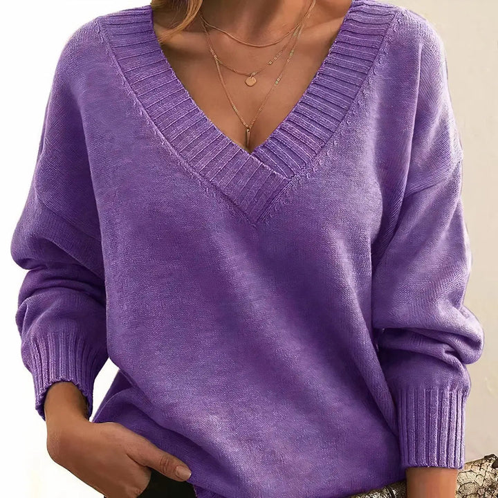 Lacey oversized V neck knit sweater – image 11