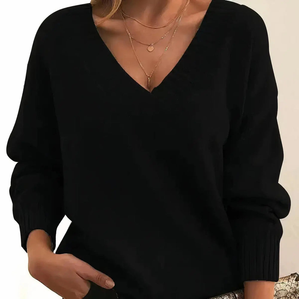 Lacey oversized V neck knit sweater – image 2