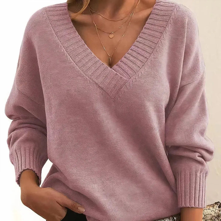 Lacey oversized V neck knit sweater – image 5
