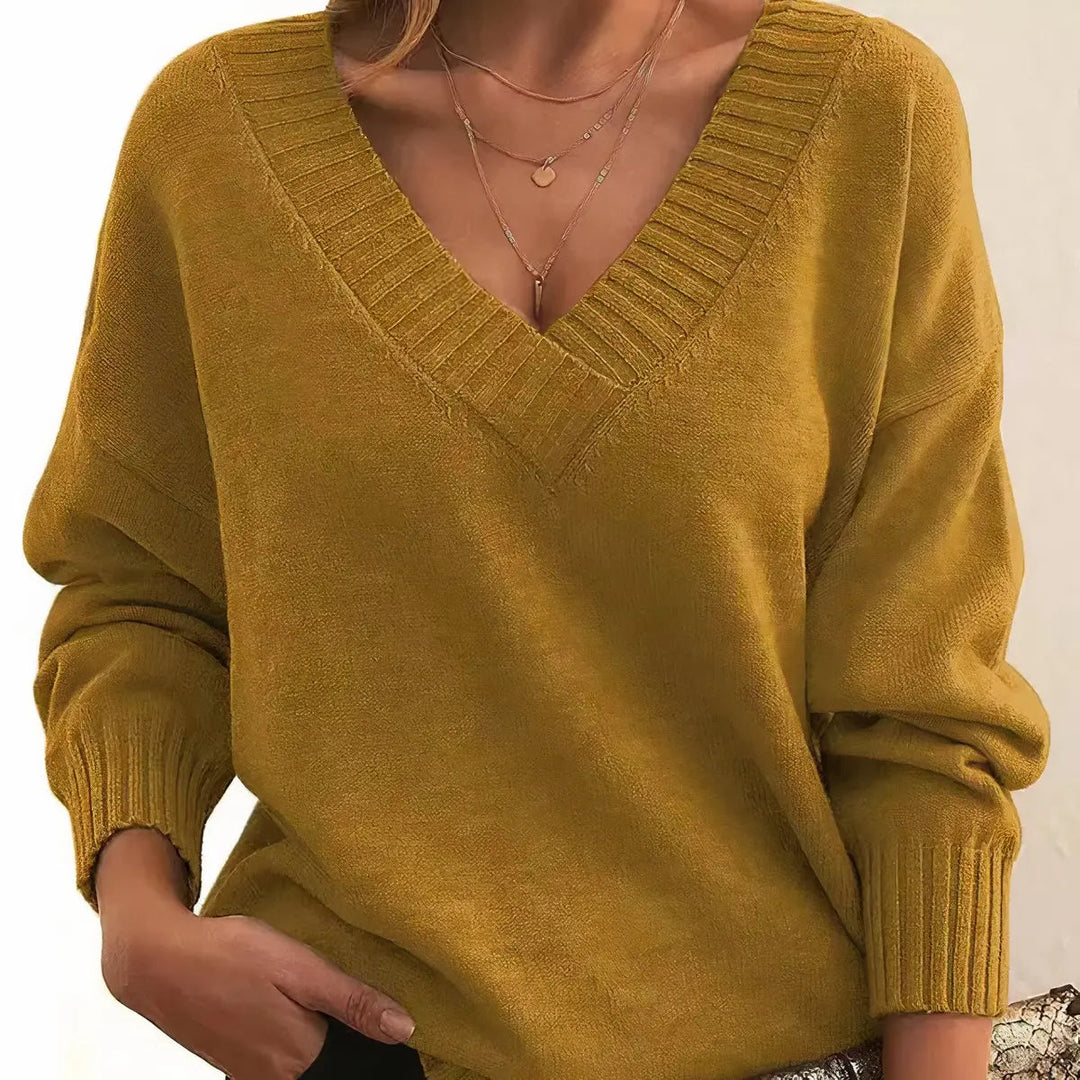 Lacey oversized V neck knit sweater – image 7