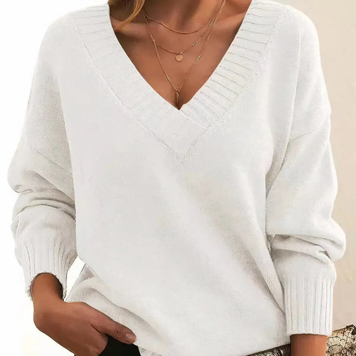Lacey oversized V neck knit sweater – image 9
