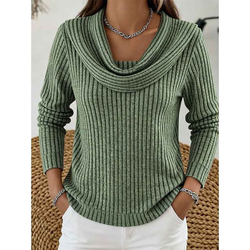 Journey ribbed cowl neck sweater