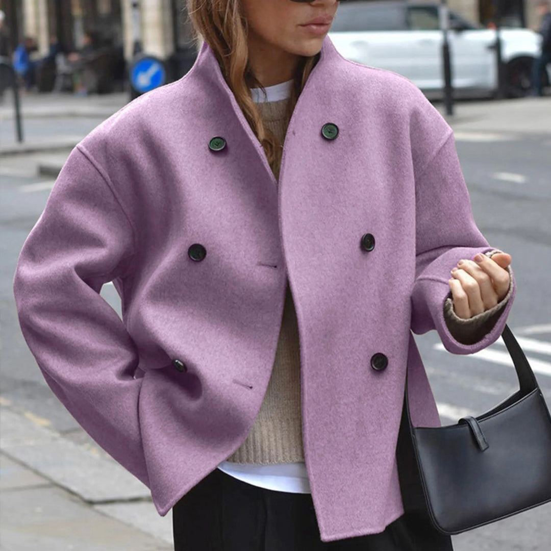 Beatrice double breasted high neck coat