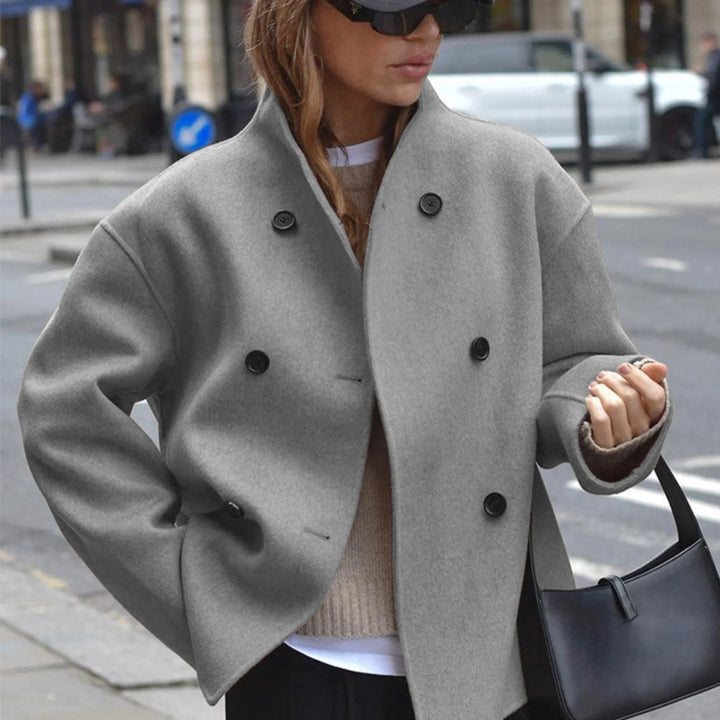Beatrice double breasted high neck coat – image 10