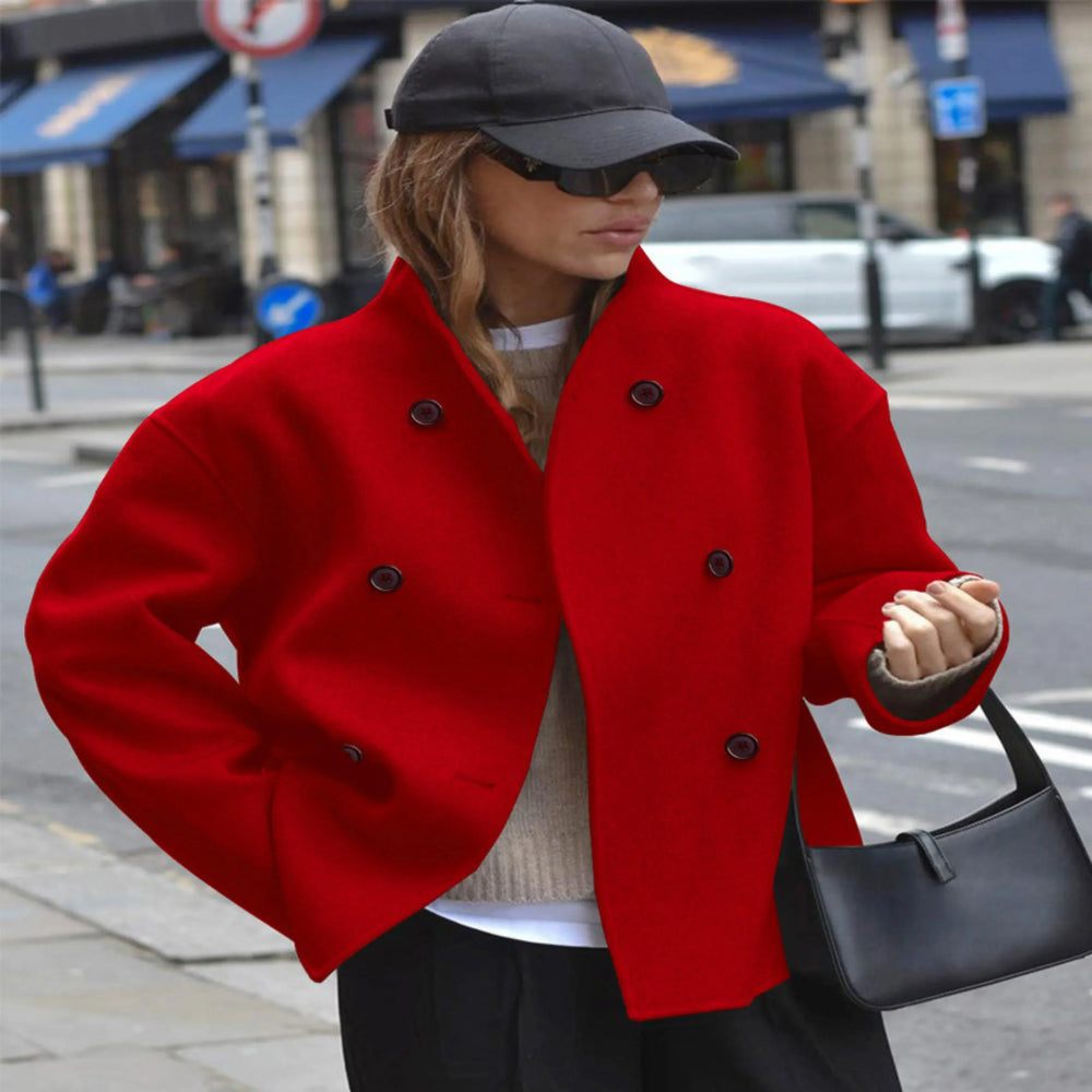 Beatrice double breasted high neck coat – image 2