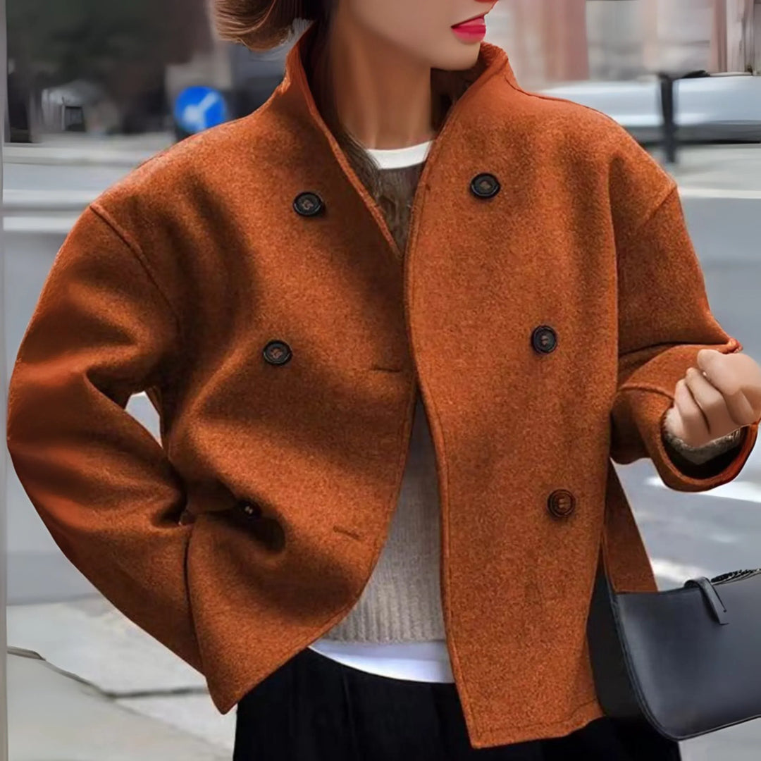 Beatrice double breasted high neck coat – image 3