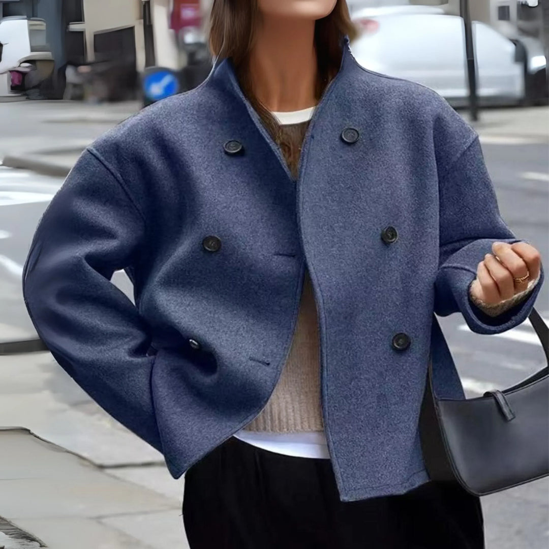 Beatrice double breasted high neck coat – image 4