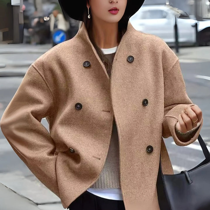 Beatrice double breasted high neck coat – image 5