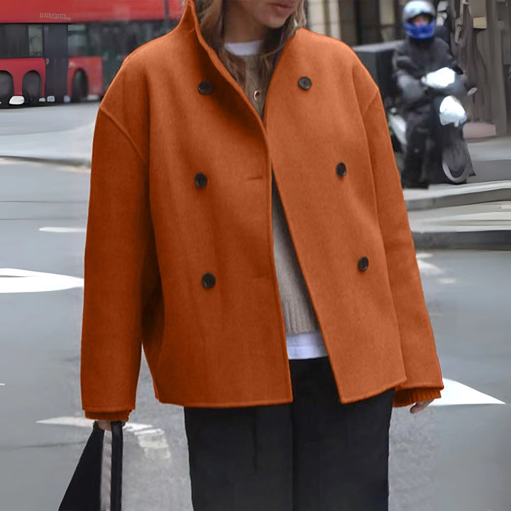 Beatrice double breasted high neck coat – image 7