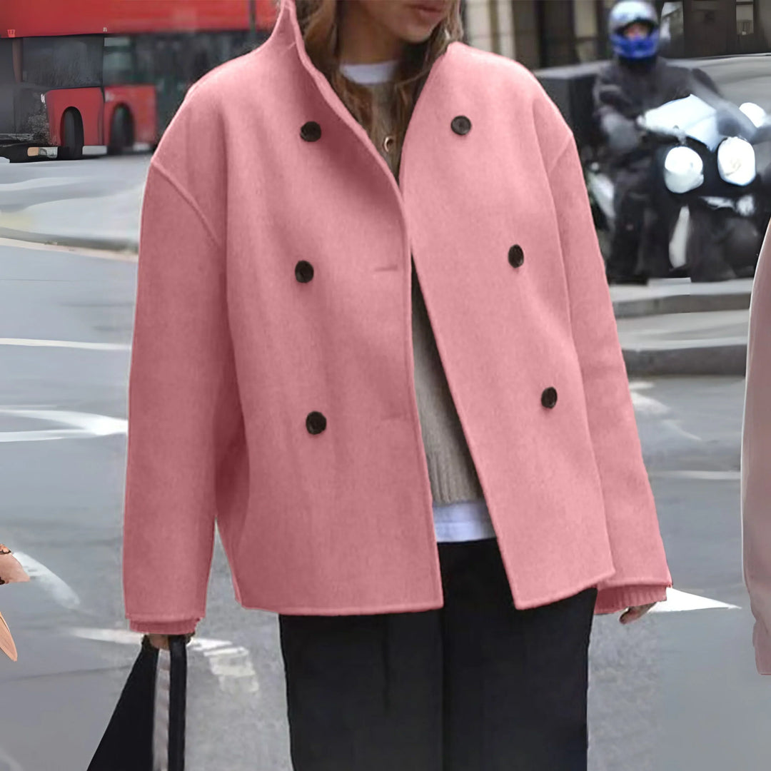 Beatrice double breasted high neck coat – image 8