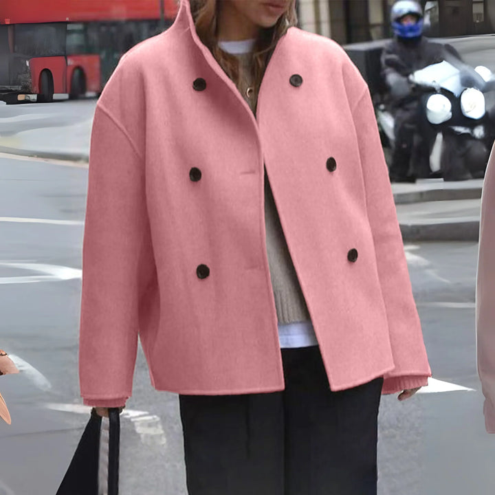 Beatrice double breasted high neck coat – image 8