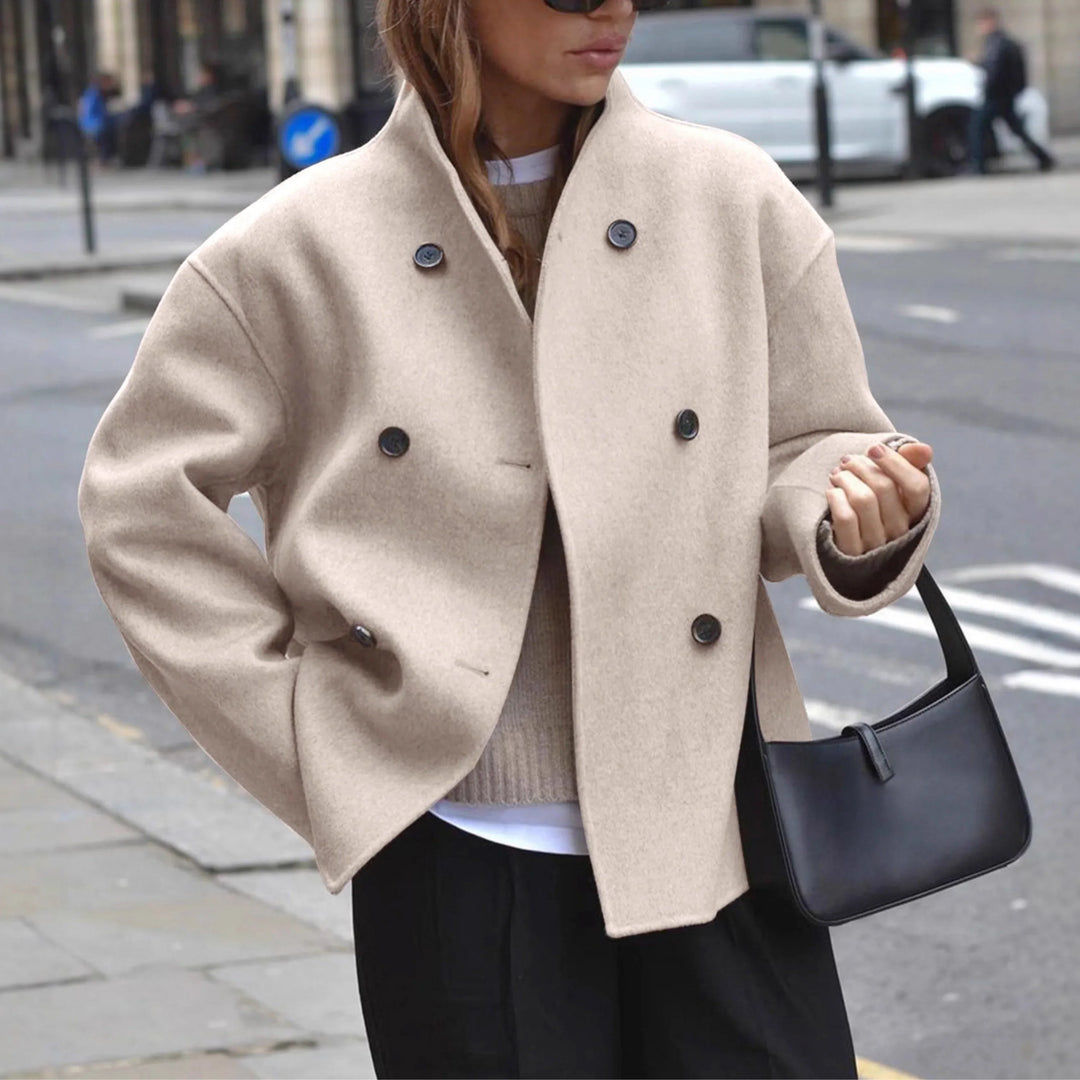 Beatrice double breasted high neck coat – image 9